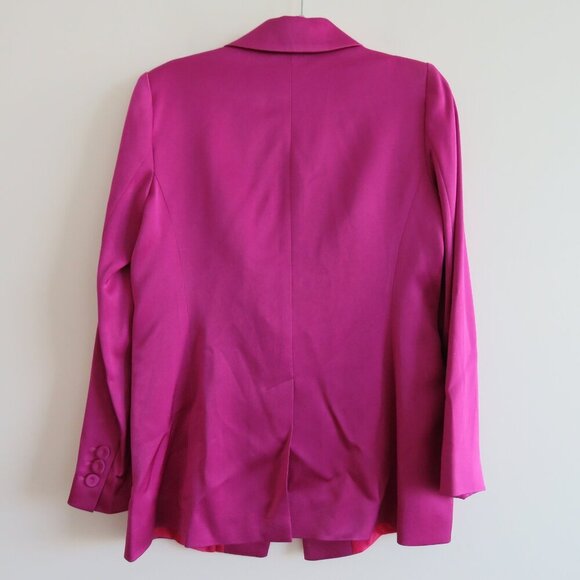 MARELLA Carrara Semi Fitted Satin Blazer in Fuchsia Purple - Size US 8 - Picture 8 of 13